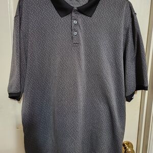 Men's Black Patterned Polo Shirt